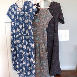 Girls Lot of 3 Lularoe Dresses Size 10